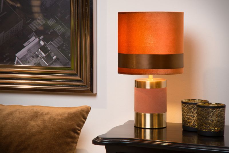 Lucide EXTRAVAGANZA FRIZZLE - Stolná lampa - Ø 18 cm - 1xE14 - hnedá